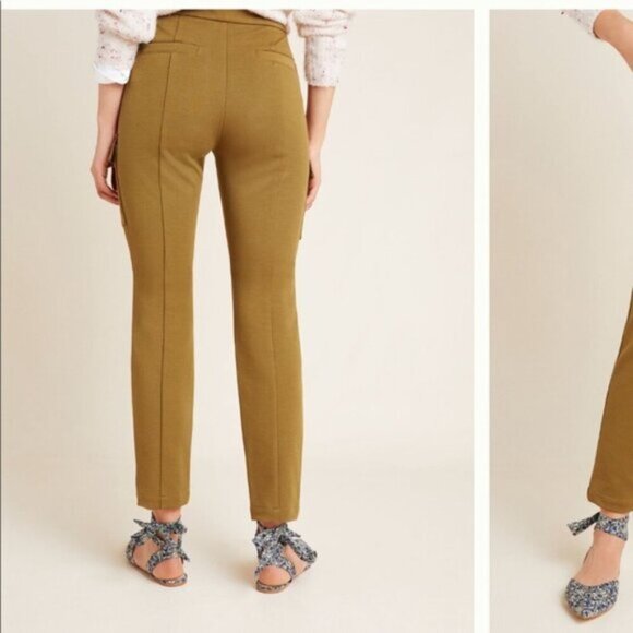 Anthropologie Green Cargo Pants Size 12 - Picture 3 of 16